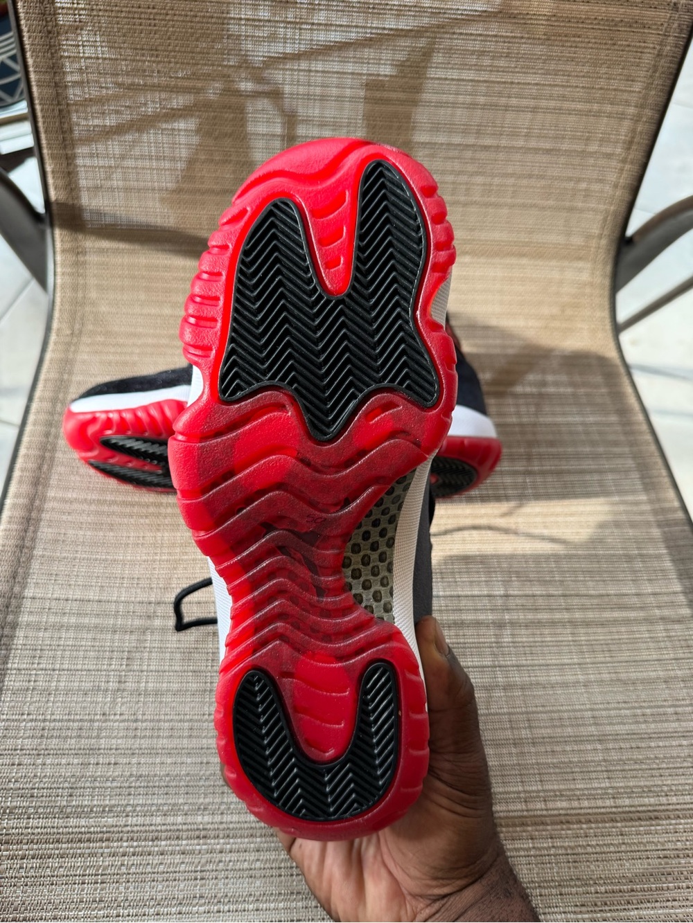Jordan Men’s Athletic Sneakers in Red, Black & White